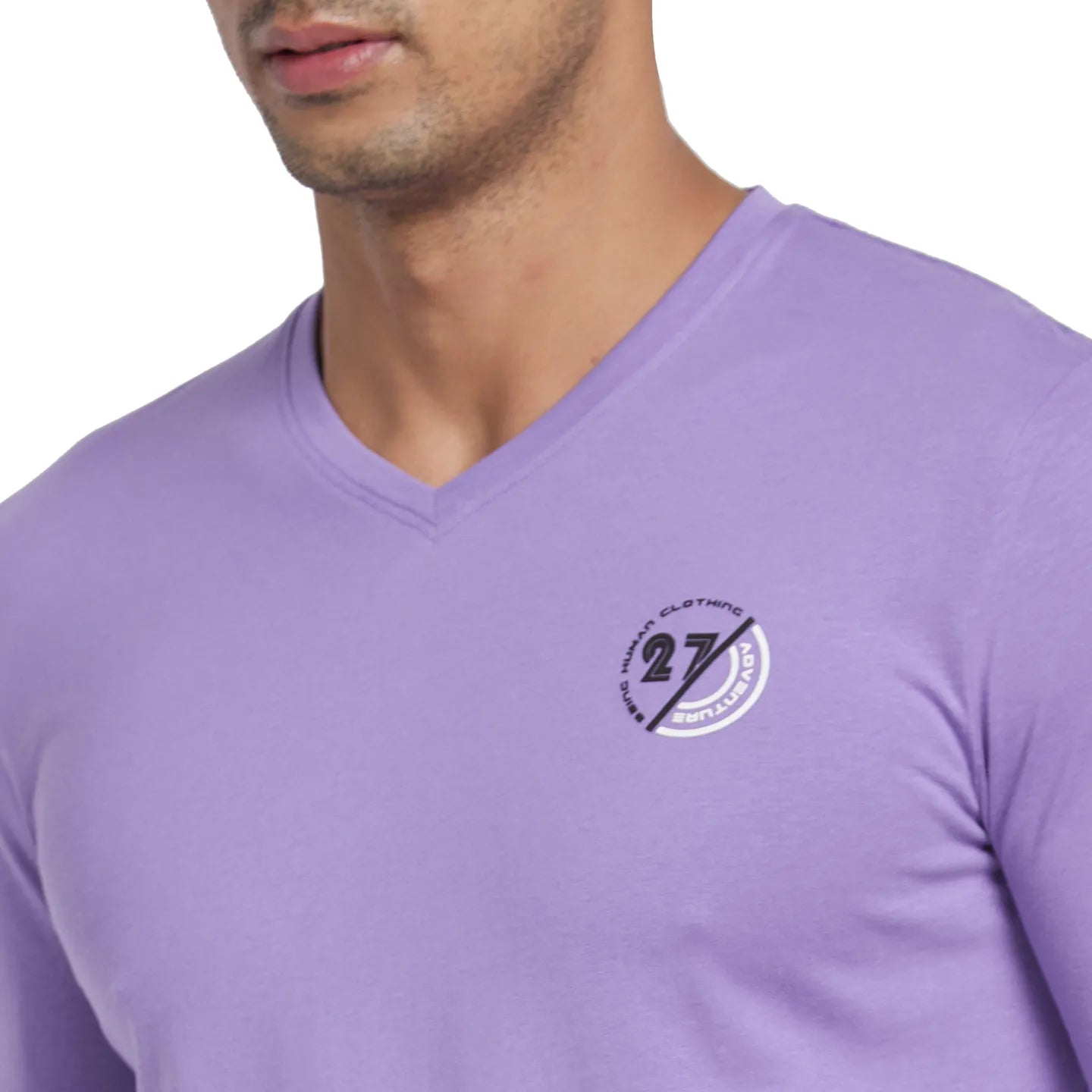 Purple Regular Fit Men's Long Sleeves T-Shirt by Being Human Clothing
