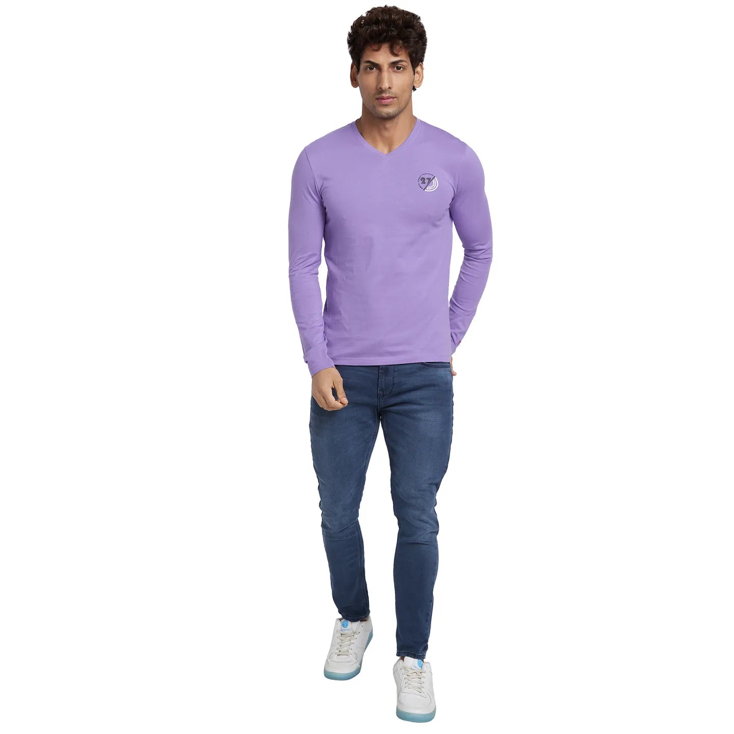 Purple Regular Fit Men's Long Sleeves T-Shirt by Being Human Clothing