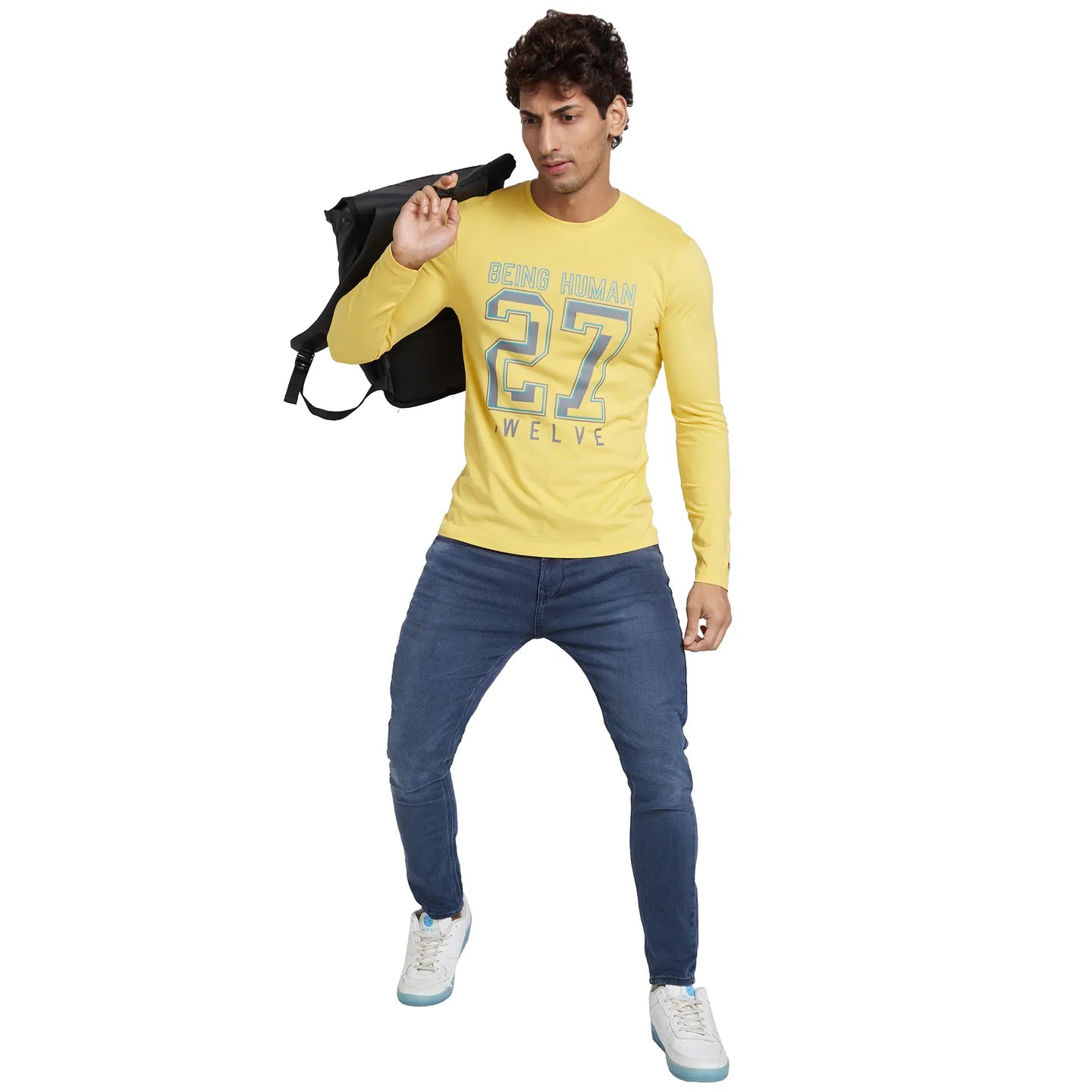 Purple Regular Fit Men's Long Sleeves T-Shirt by Being Human Clothing