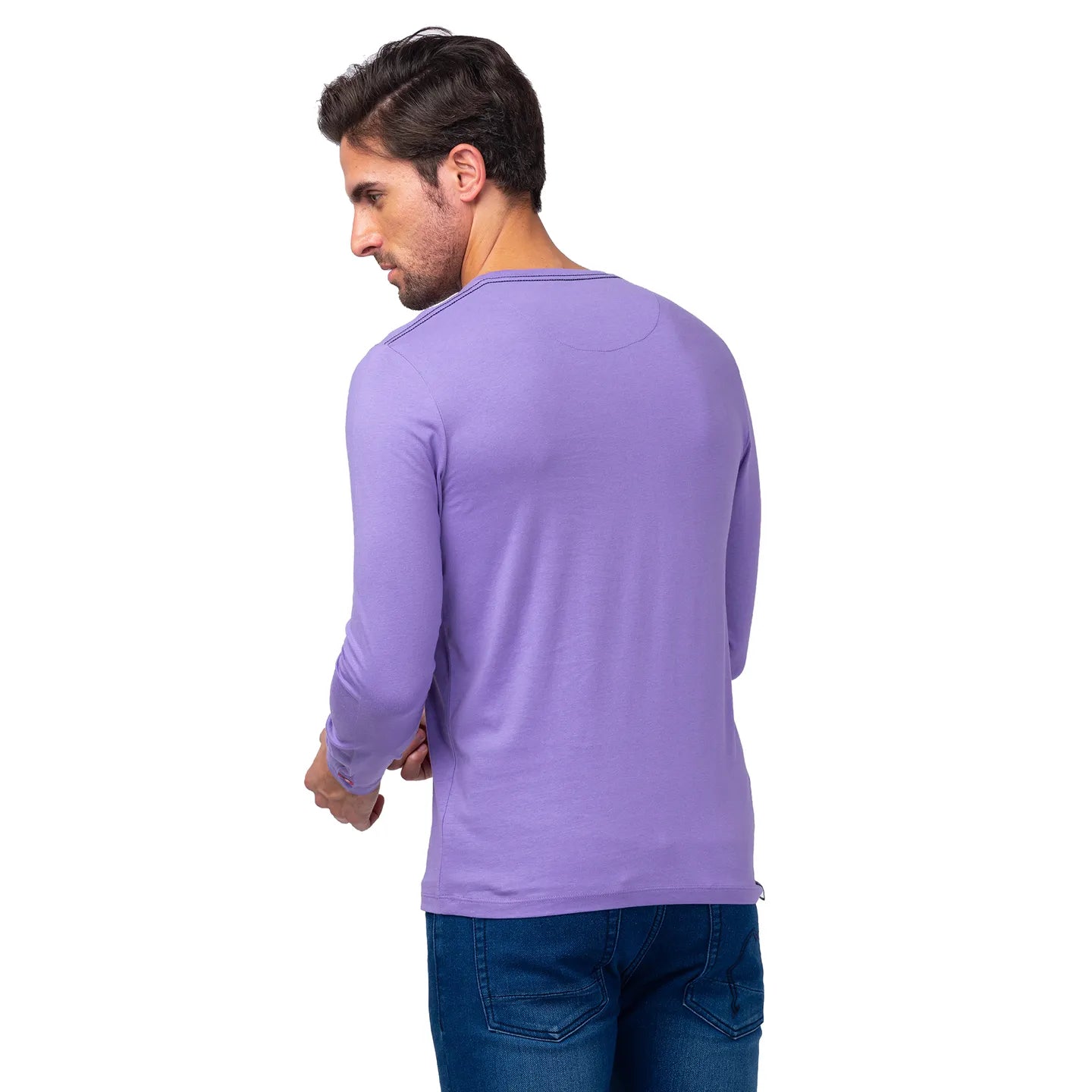 Purple Regular Fit Men's Long Sleeves T-Shirt by Being Human Clothing