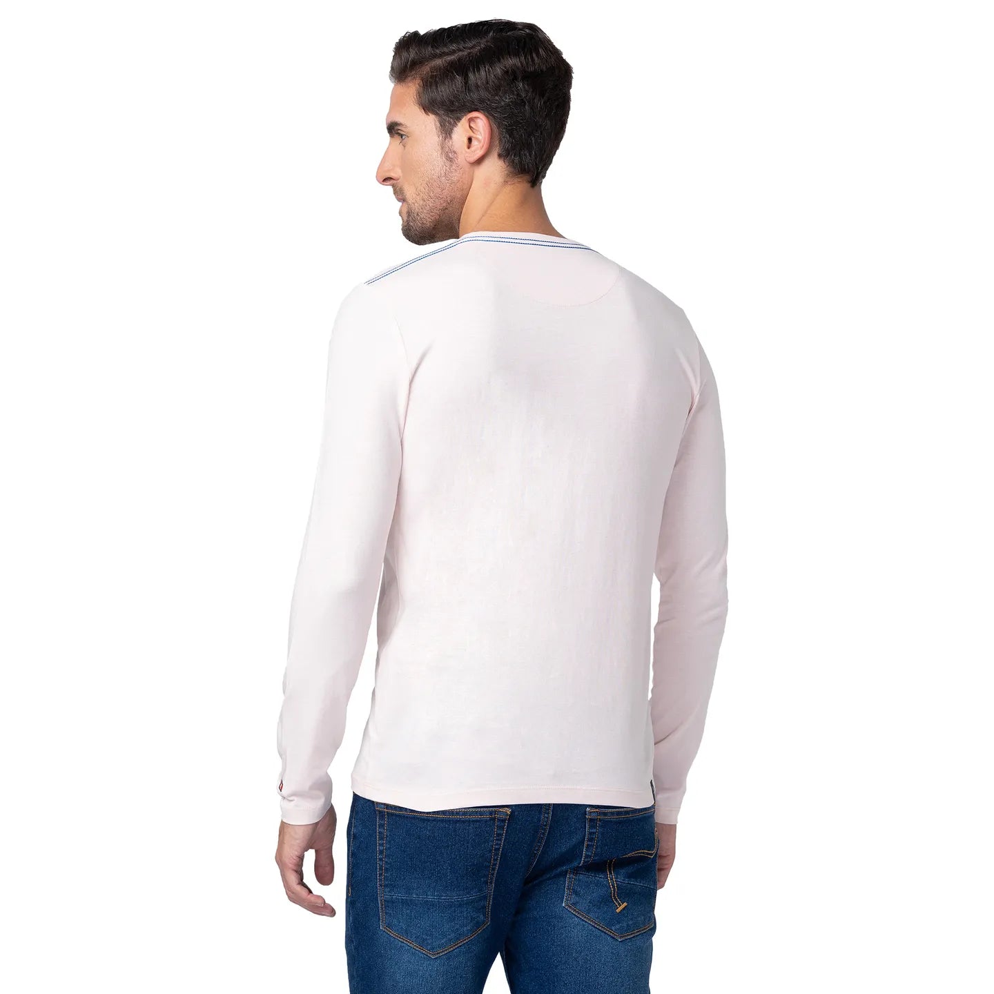 Pink Regular Fit Men's Long Sleeves T-Shirt by Being Human Clothing