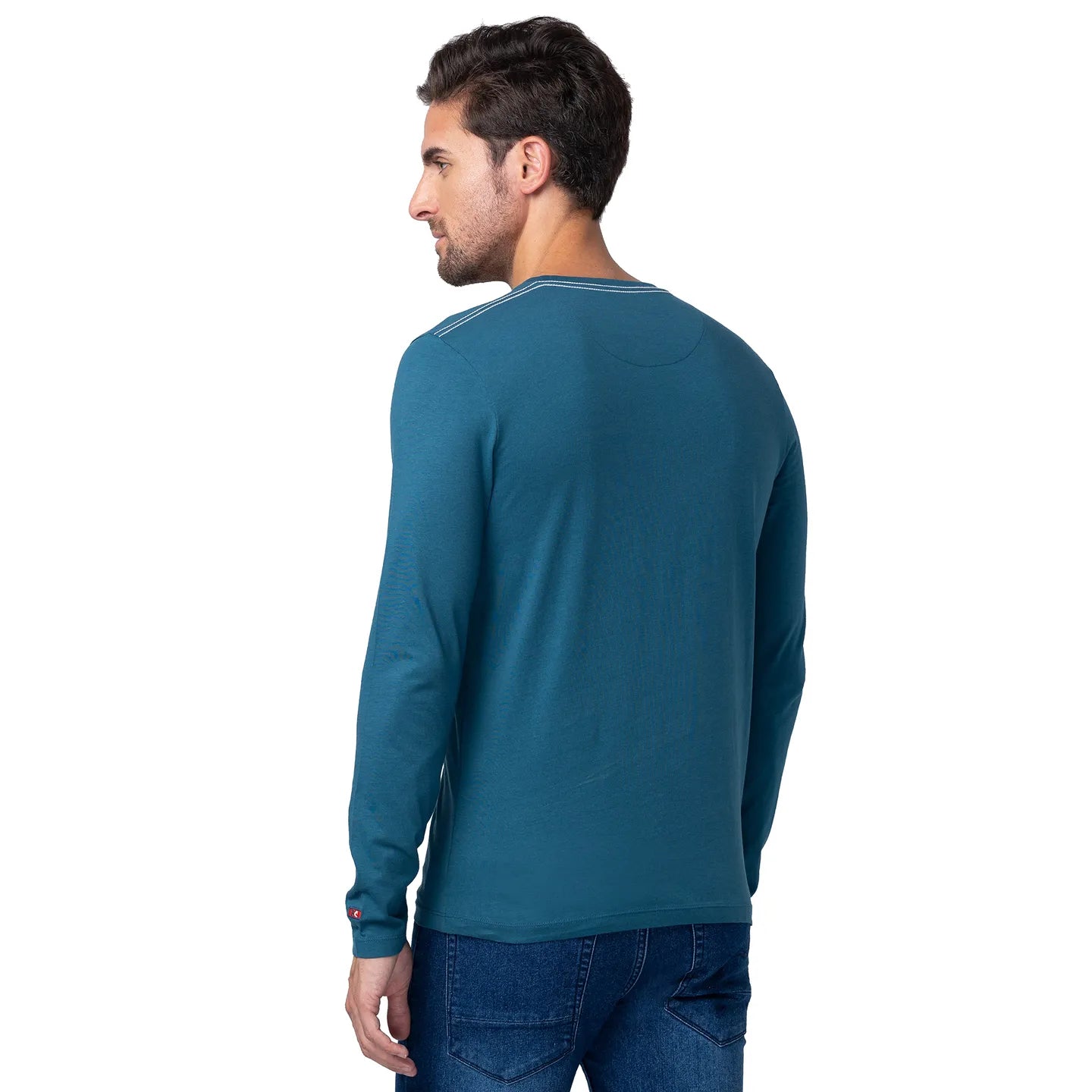 Blue Regular Fit Men's Long Sleeves T-Shirt by Being Human Clothing
