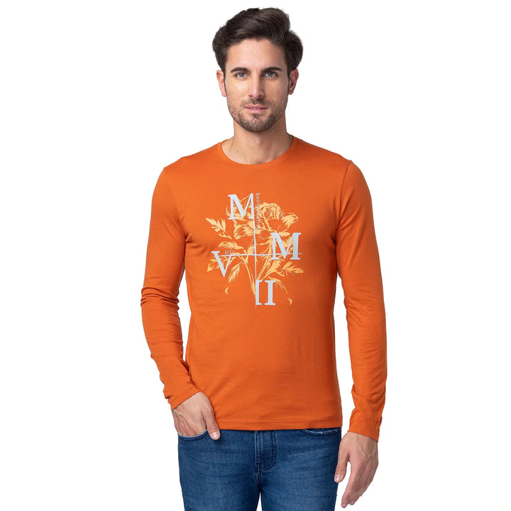Gold Flam Regular Fit Round Neck Men's T-Shirt by Being Human Clothing