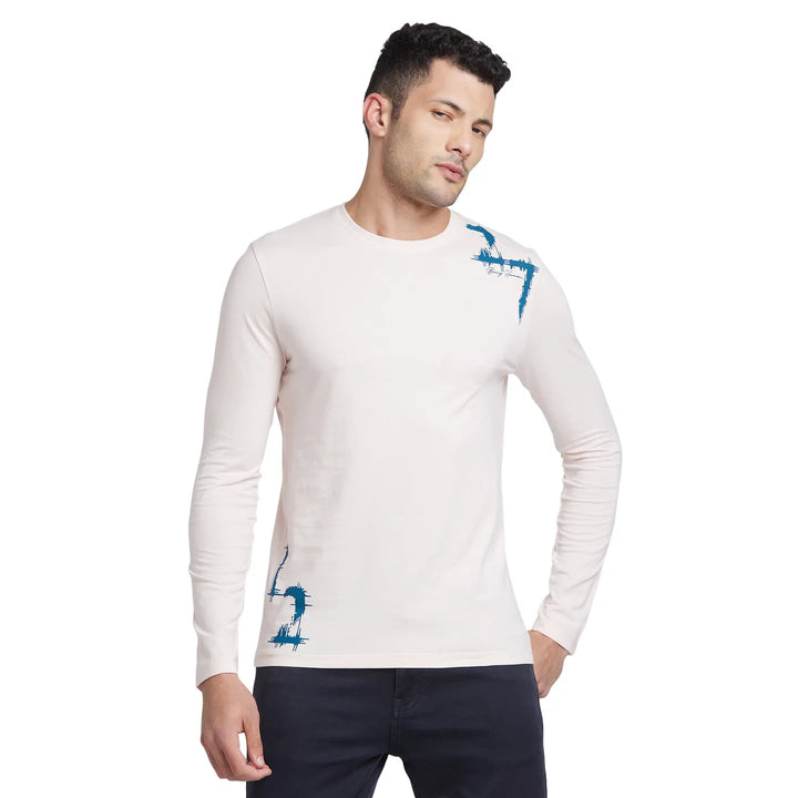 Pink Regular Fit Men's Long Sleeves T-Shirt by Being Human Clothing