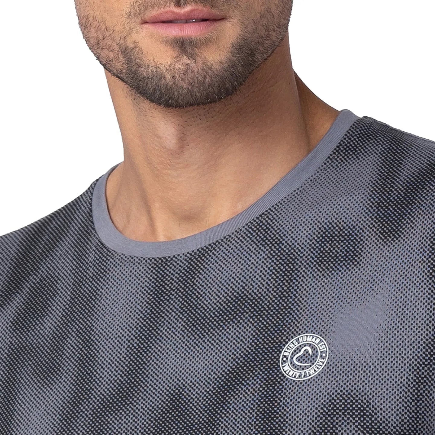 Grey Regular Fit Men's Long Sleeves T-Shirt by Being Human Clothing