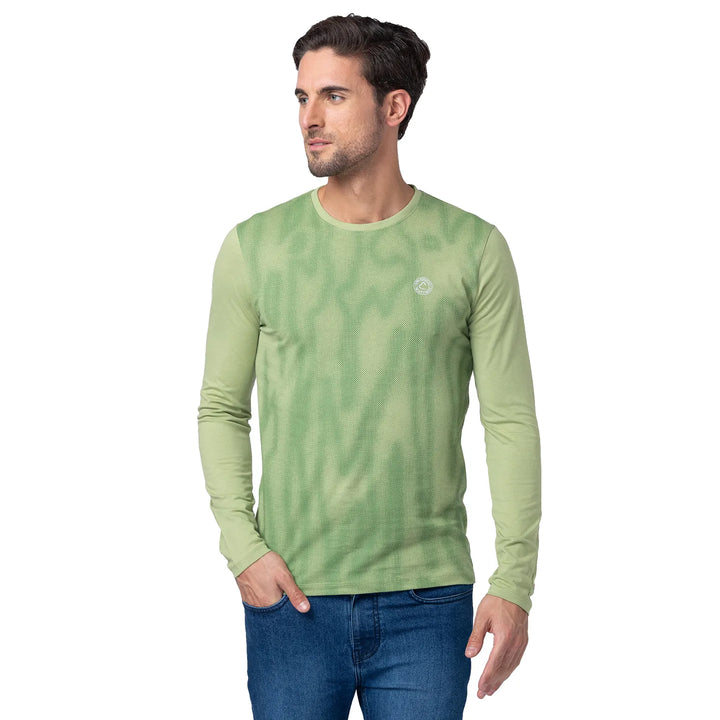 Green Spray Paint Print Men's Long Sleeves T-Shirt by Being Human Clothing