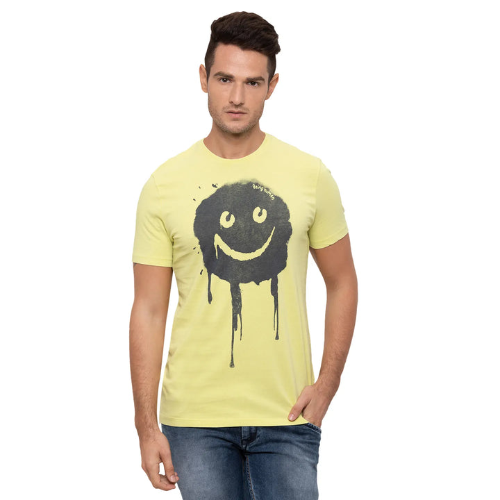 Yellow Regular Fit Men's T-Shirt by Being Human Clothing