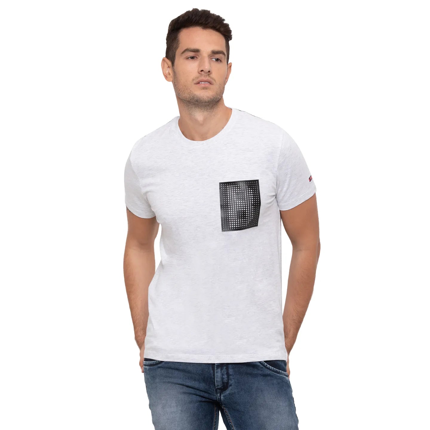 Grey  Regular Fit Round Neck Men's T-Shirt by Being Human Clothing