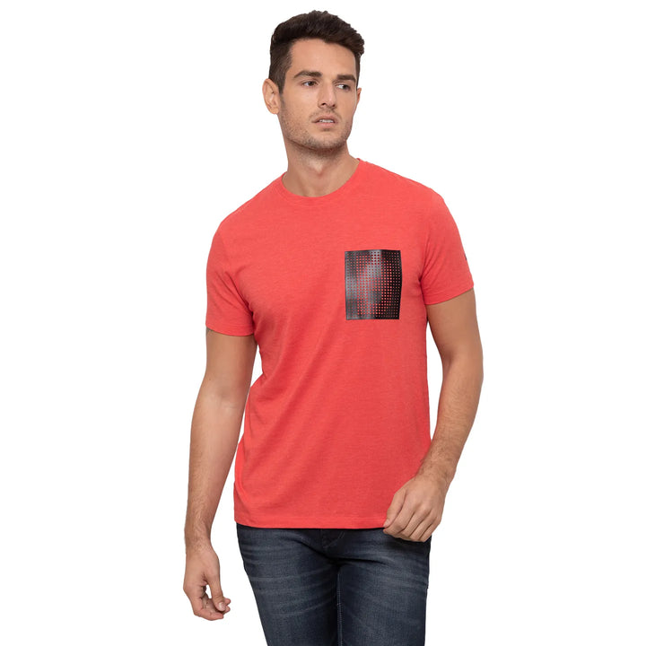 Red Regular Fit Men's T-Shirt by Being Human Clothing