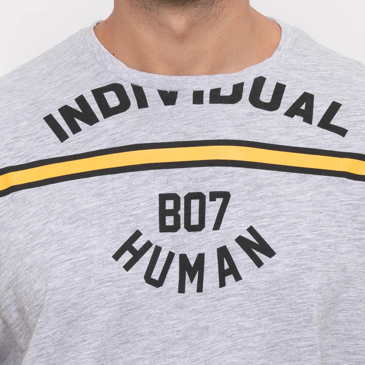Light Grey Over Sized Fit Round Neck Men's T-Shirt by Being Human Clothing