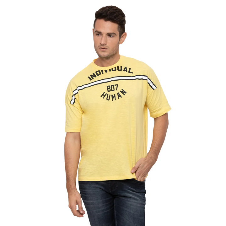 Yellow Oversized Fit Men's Short Sleeves T-Shirt by Being Human Clothing