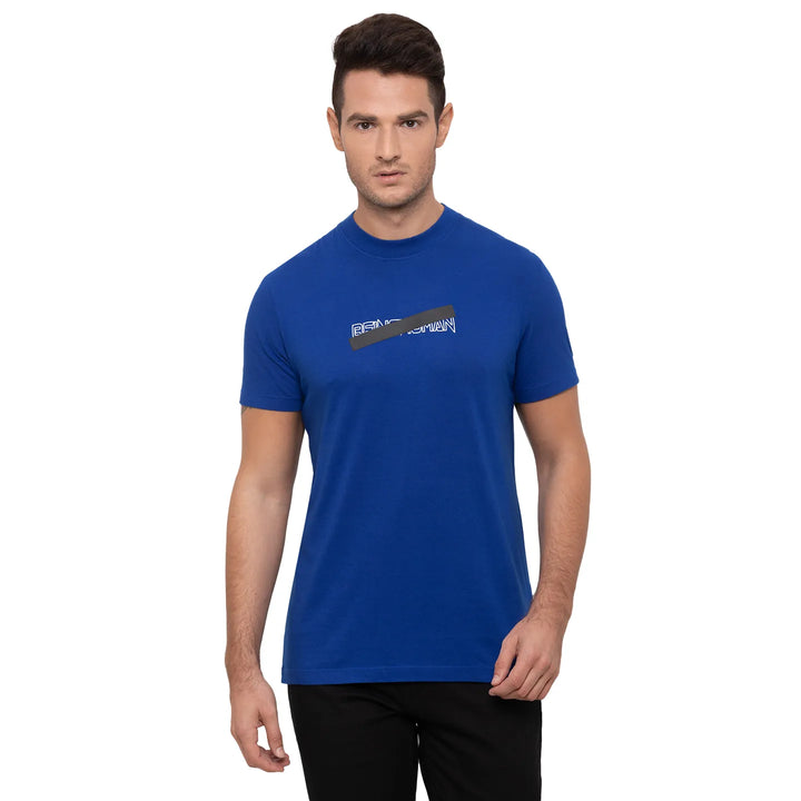 Blue Regular Fit Men's Short Sleeves T-Shirt by Being Human Clothing