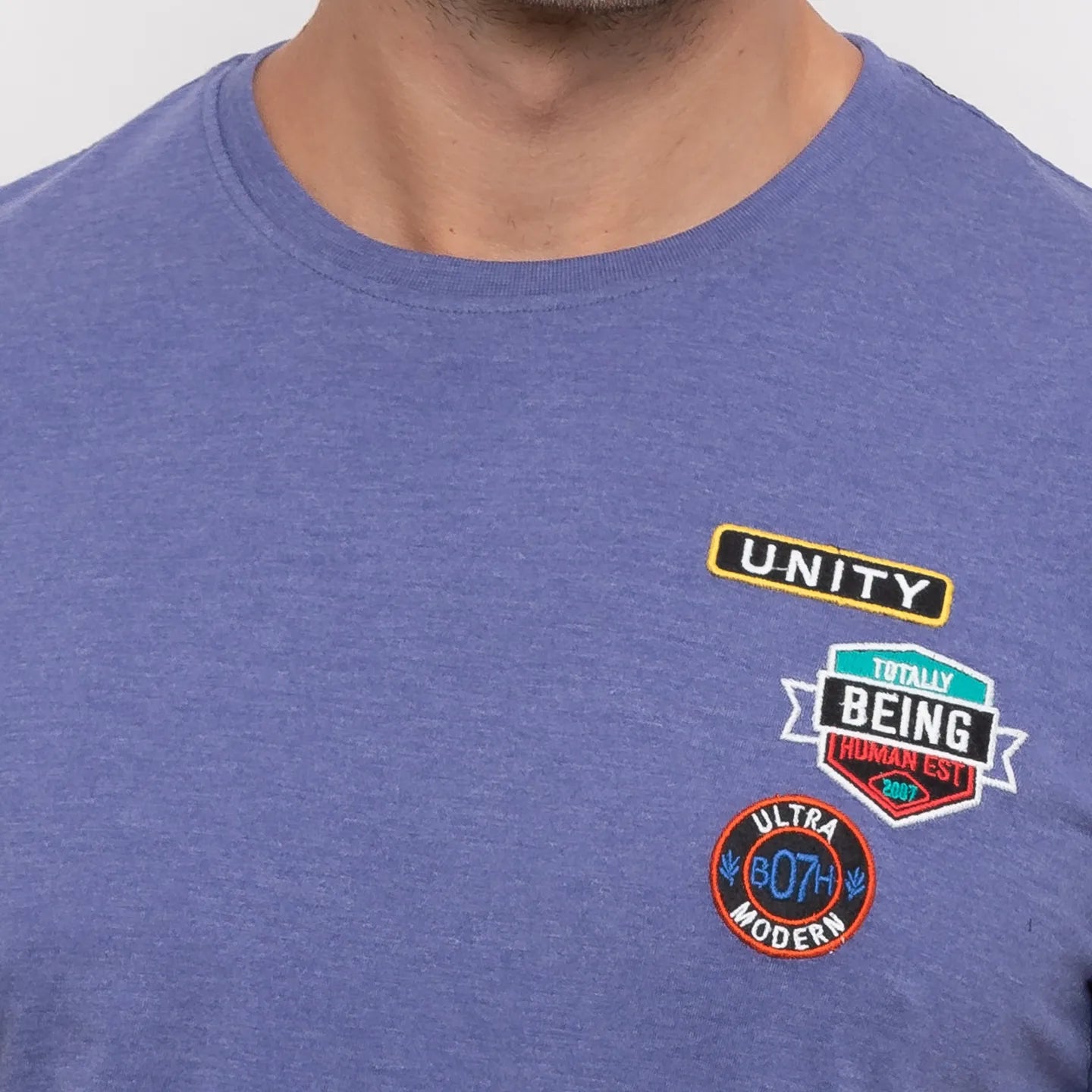 Blue Regular Fit Men's Short Sleeves T-Shirt by Being Human Clothing