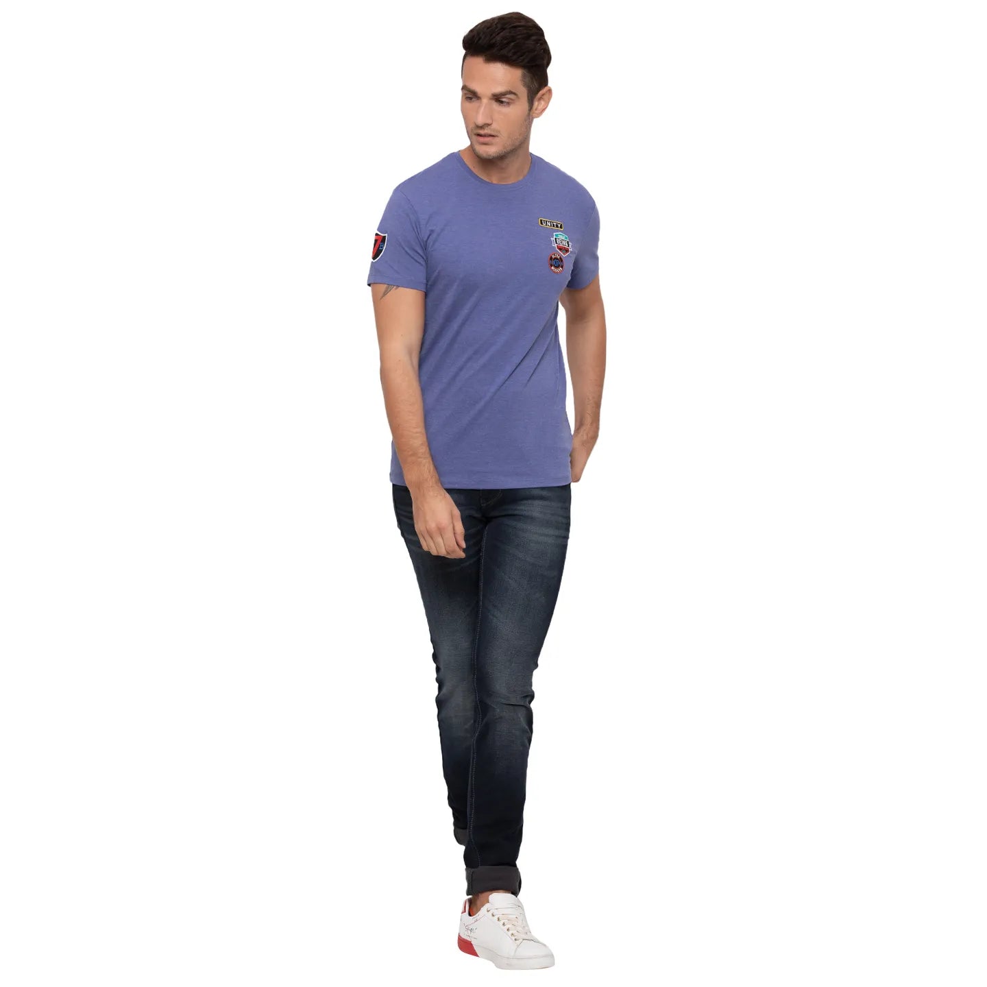 Blue Regular Fit Men's Short Sleeves T-Shirt by Being Human Clothing