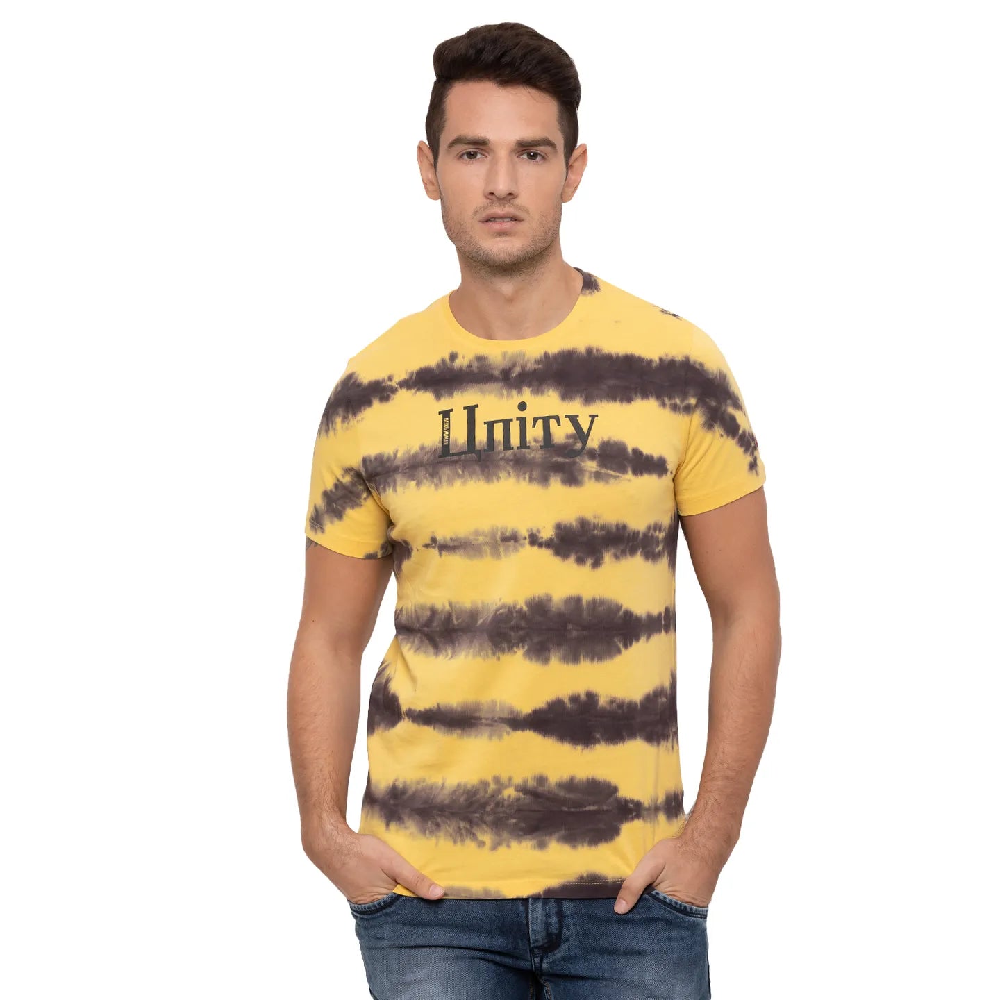Yellow Regular Fit Round Neck Men's T-Shirt by Being Human Clothing