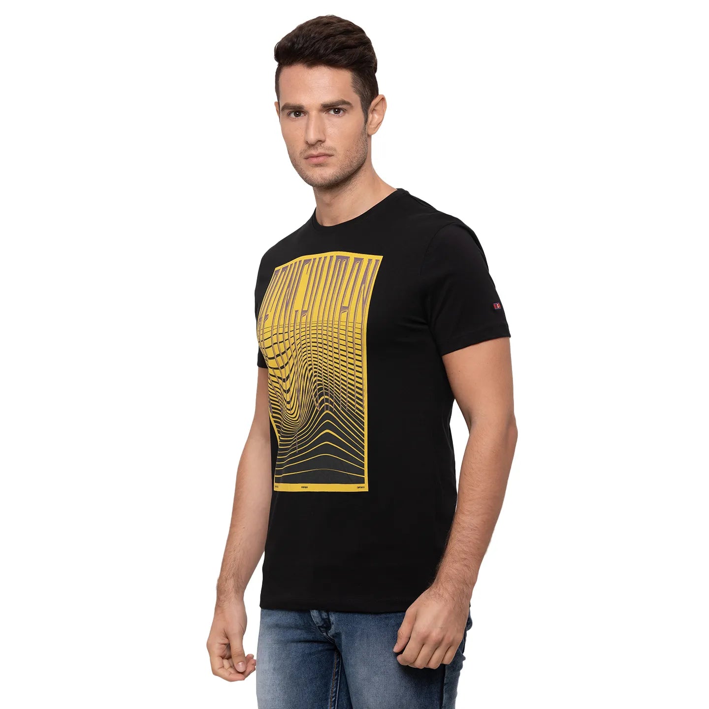 Black Regular Fit Men's Short Sleeves T-Shirt by Being Human Clothing