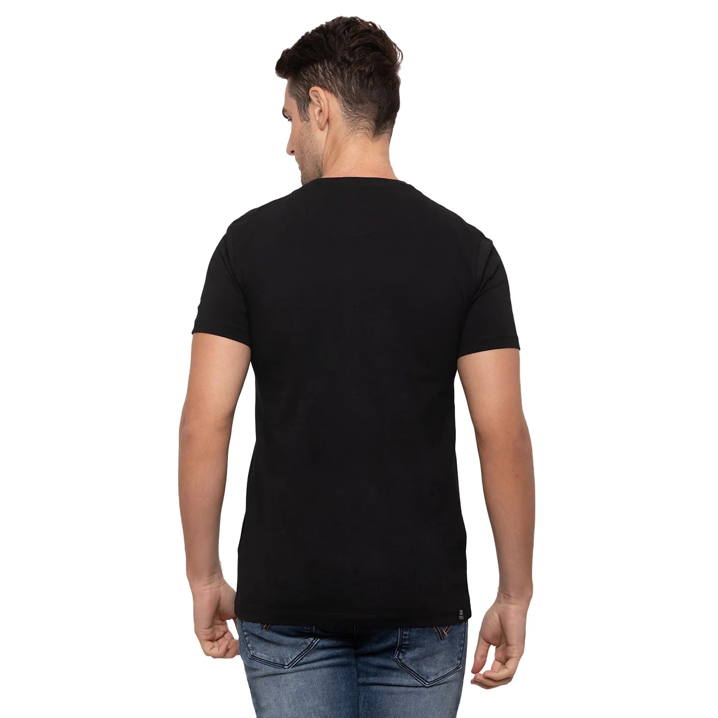 Black Regular Fit Men's Short Sleeves T-Shirt by Being Human Clothing