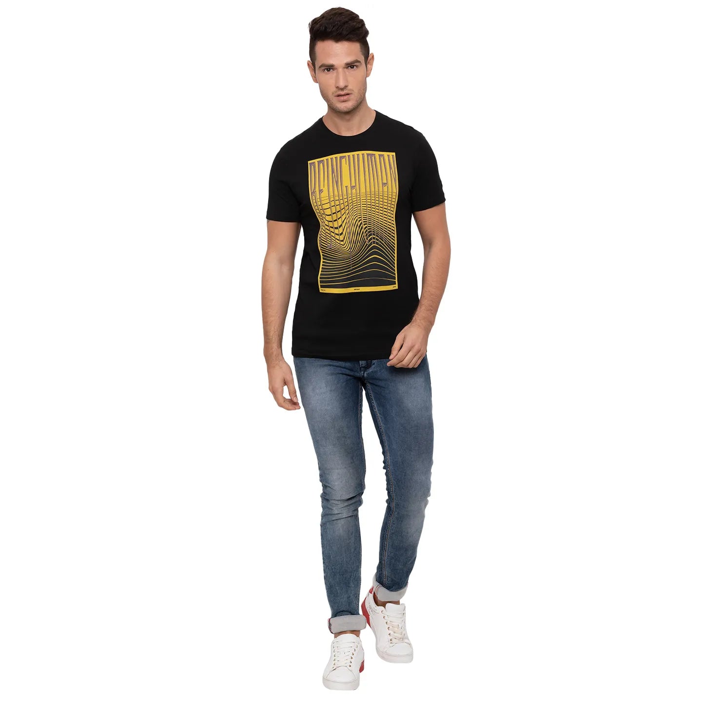 Black Regular Fit Men's Short Sleeves T-Shirt by Being Human Clothing