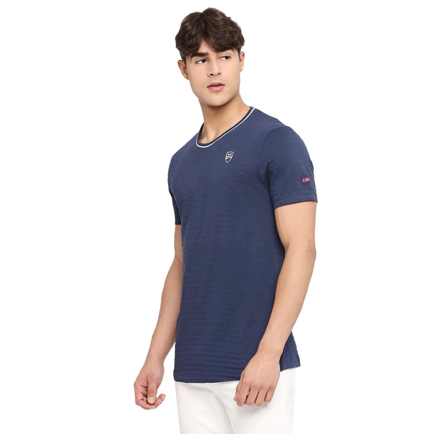Mood Navy Regular Fit Round Neck Men's T-Shirt by Being Human Clothing
