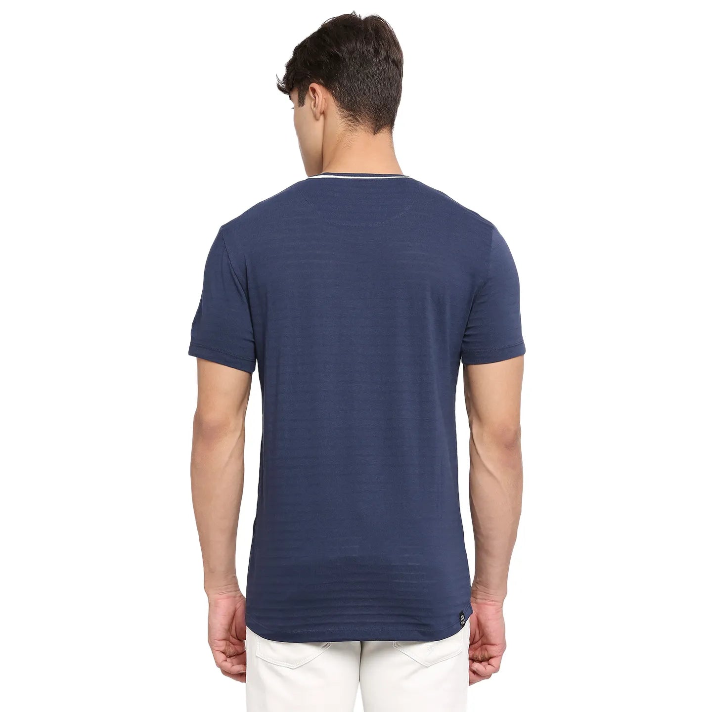 Mood Navy Regular Fit Round Neck Men's T-Shirt by Being Human Clothing