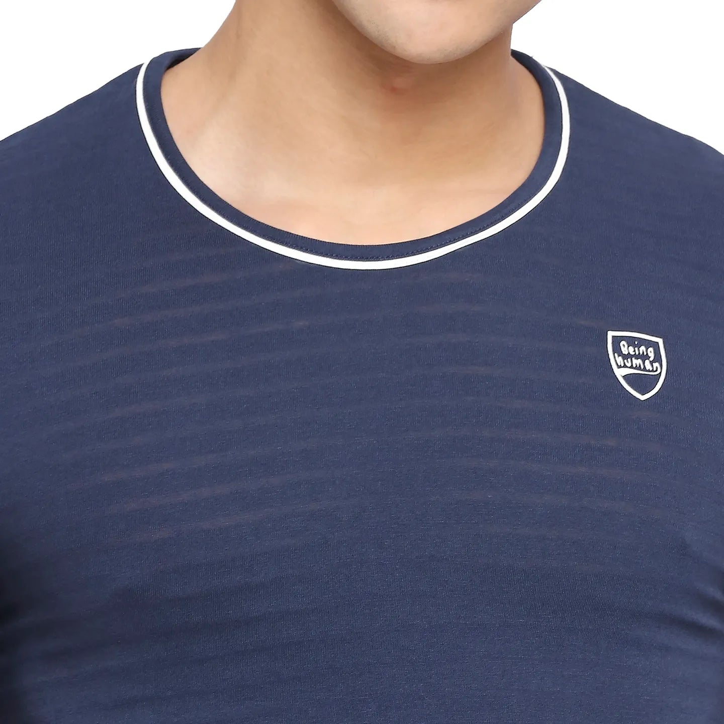 Mood Navy Regular Fit Round Neck Men's T-Shirt by Being Human Clothing