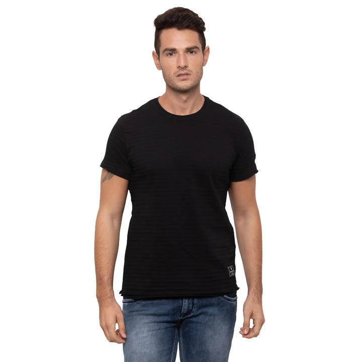 Black Regular Fit Men's Short Sleeves T-Shirt by Being Human Clothing