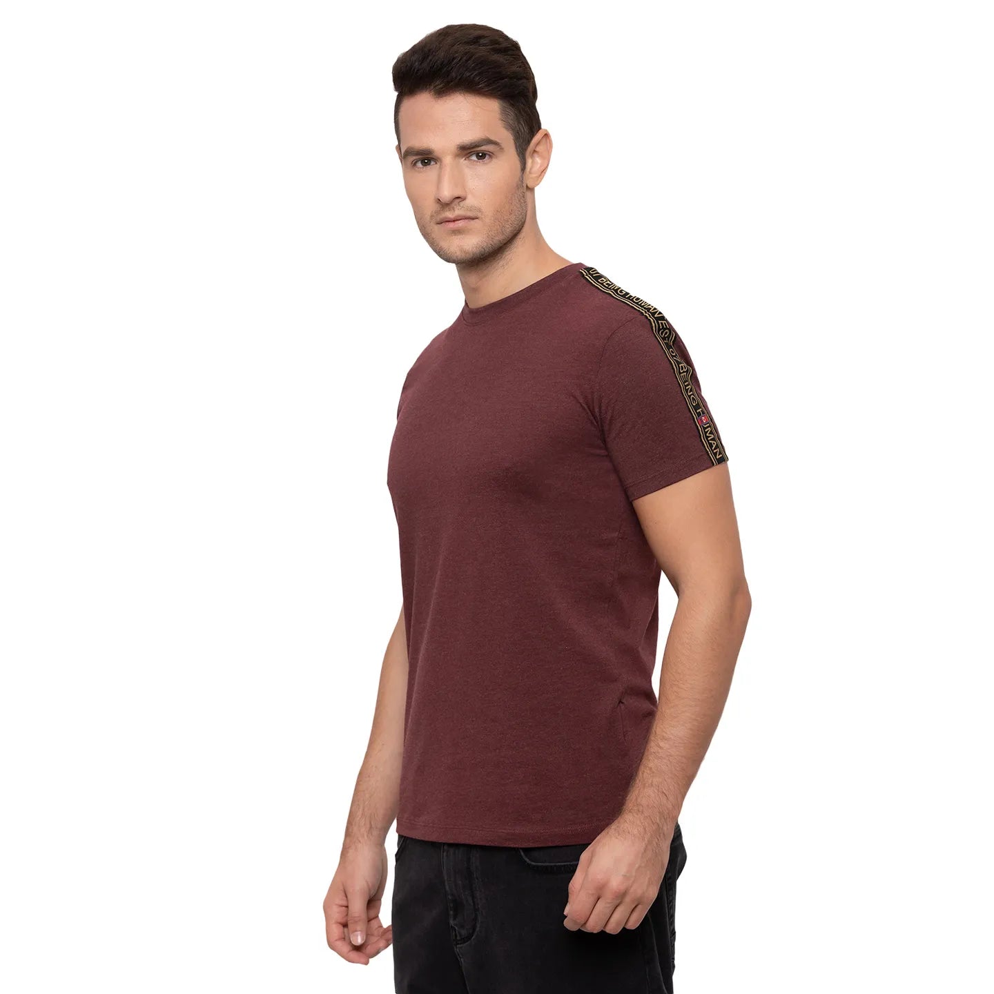 Red Regular Fit Men's Short Sleeves T-Shirt by Being Human Clothing