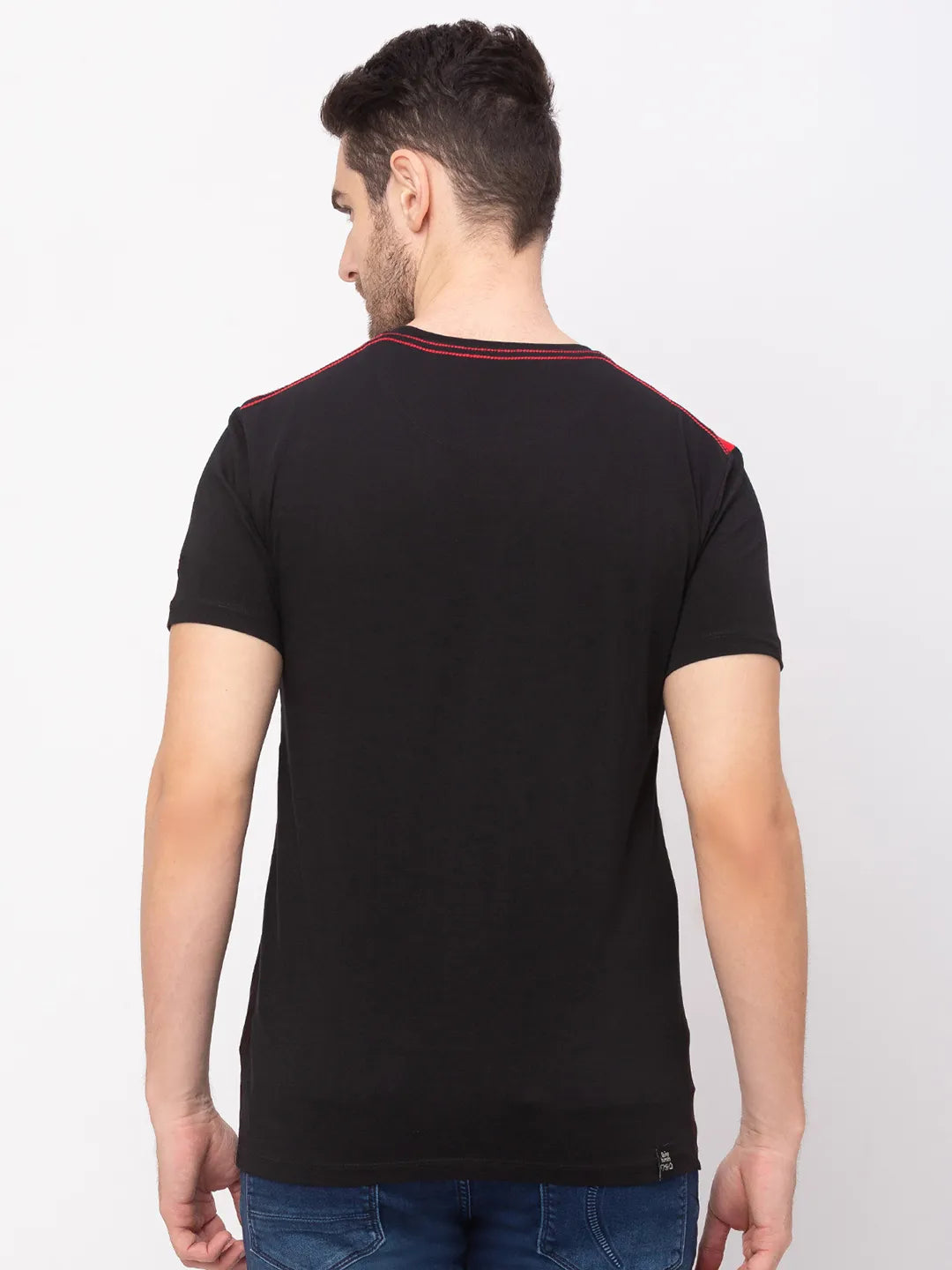 Vivid Orange Regular Fit Round Neck Men's T-Shirt by Being Human Clothing