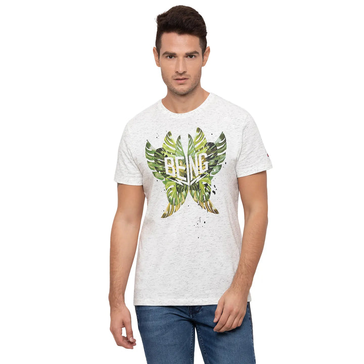 White Regular Fit Men's T-Shirt by Being Human Clothing