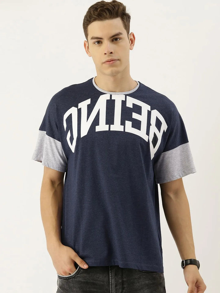 Grey Oversized Fit Men's T-Shirt by Being Human Clothing