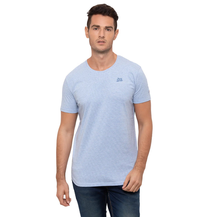 Blue Regular Fit Men's Short Sleeves T-Shirt by Being Human Clothing