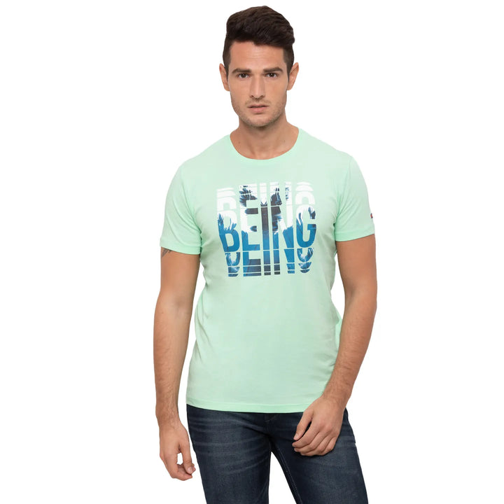 Green Regular Fit Men's T-Shirt by Being Human Clothing