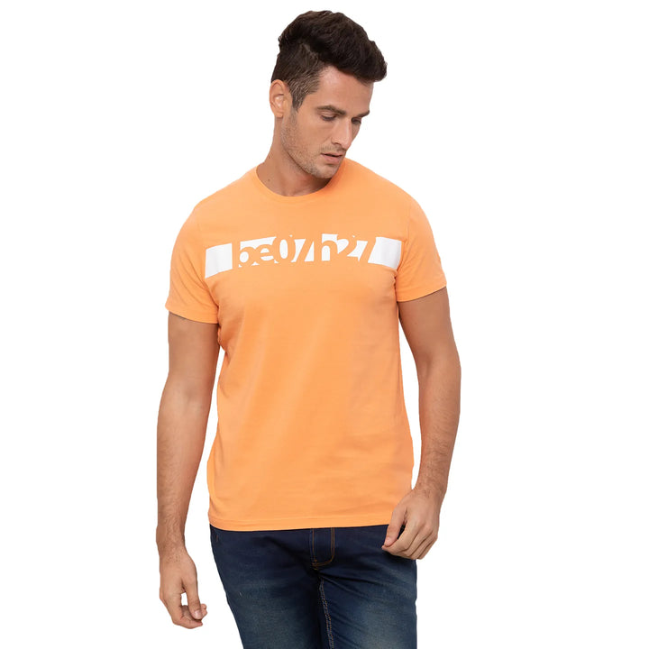 Orange Regular Fit Men's T-Shirt by Being Human Clothing