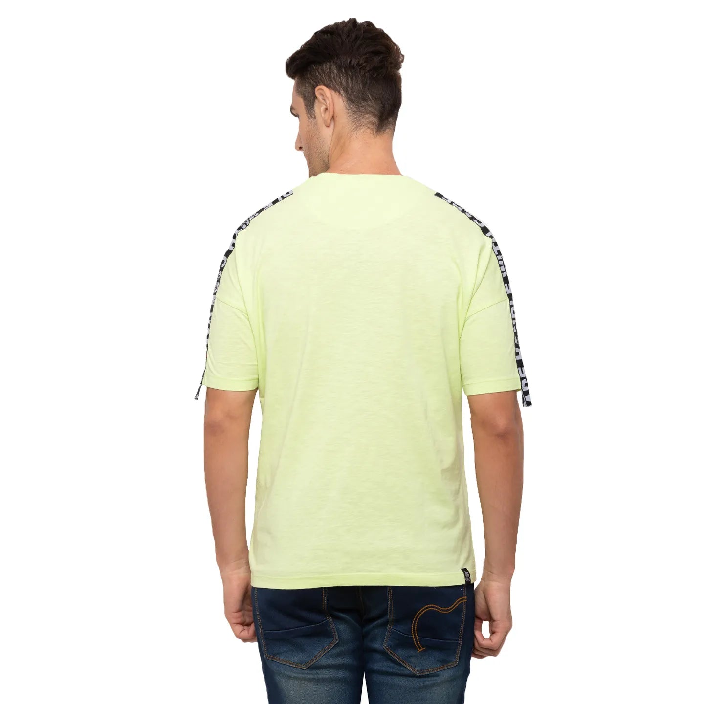 Neon Yellow Over Sized Fit Round Neck Men's T-Shirt by Being Human Clothing