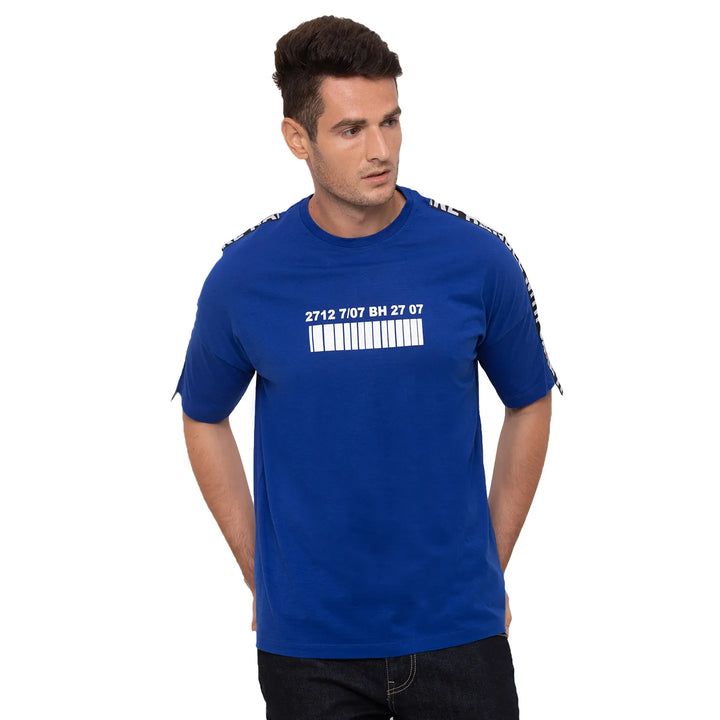 Blue Oversized Fit Men's T-Shirt by Being Human Clothing