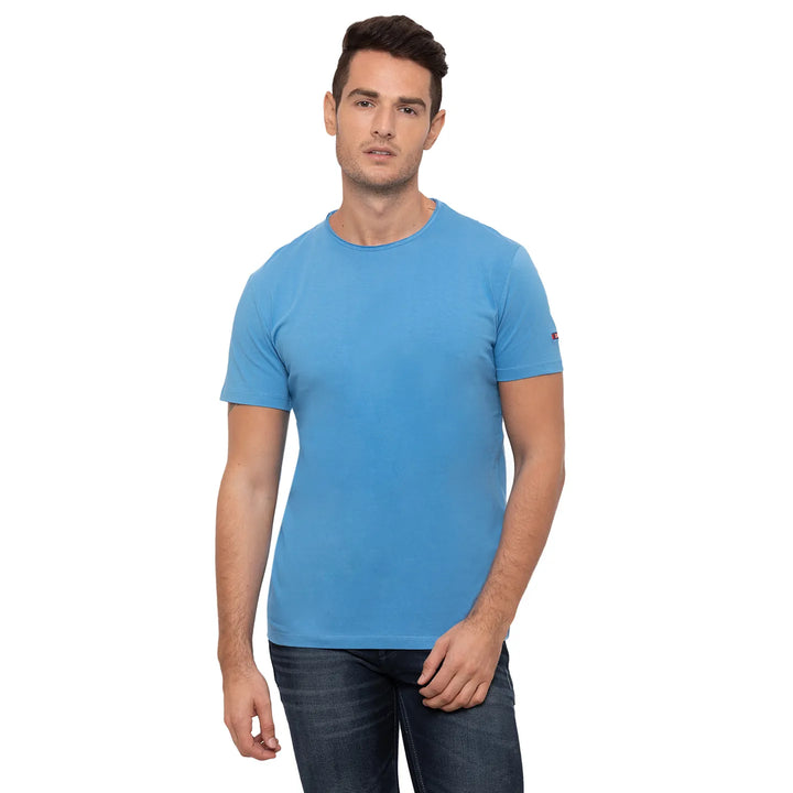 Blue Regular Fit Men's Short Sleeves T-Shirt by Being Human Clothing