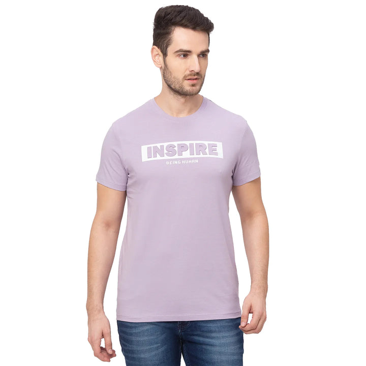 Purple Regular Fit Men's Short Sleeves T-Shirt by Being Human Clothing