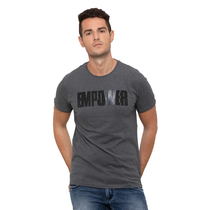 Grey Regular Fit Men's T-Shirt by Being Human Clothing