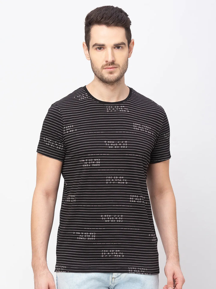 Black Regular Fit Men's Short Sleeves T-Shirt by Being Human Clothing