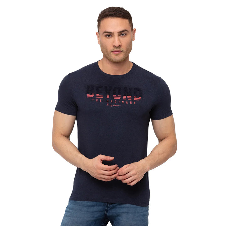Blue Regular Fit Men's Short Sleeves T-Shirt by Being Human Clothing