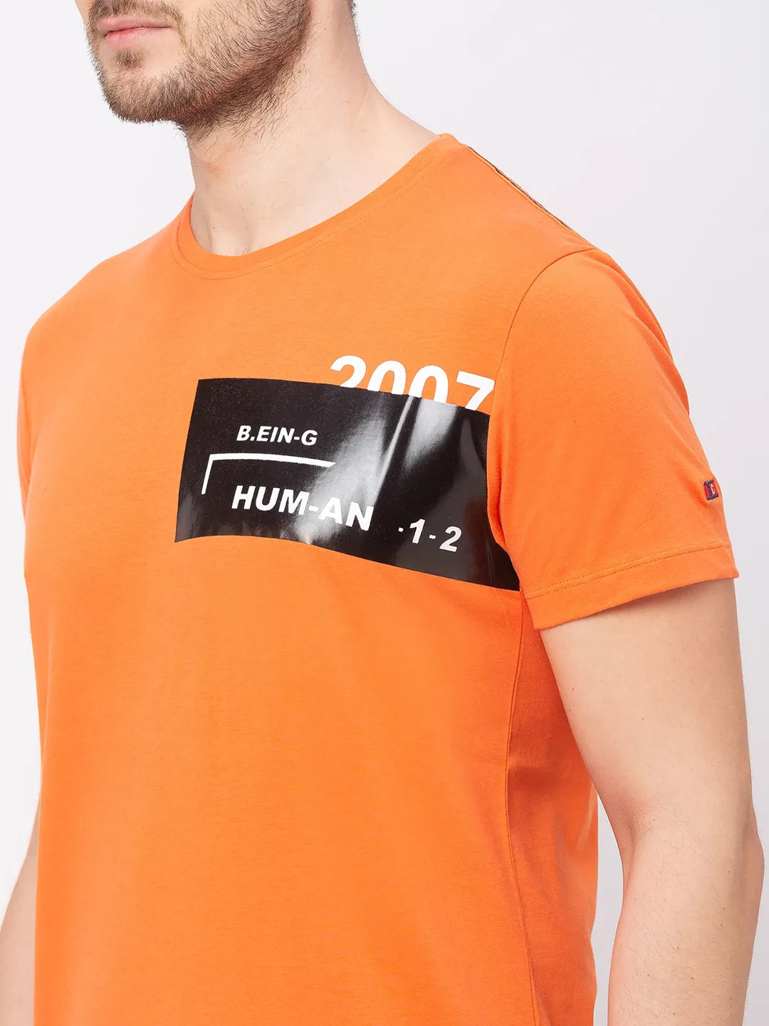 Orange Regular Fit Men's Short Sleeves T-Shirt by Being Human Clothing