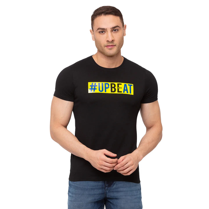 Black Regular Fit Men's Short Sleeves T-Shirt by Being Human Clothing