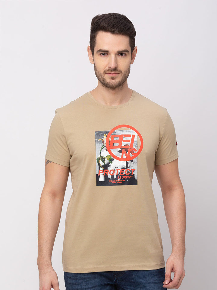 Printed Regular Fit Round Neck Men's T-shirt
