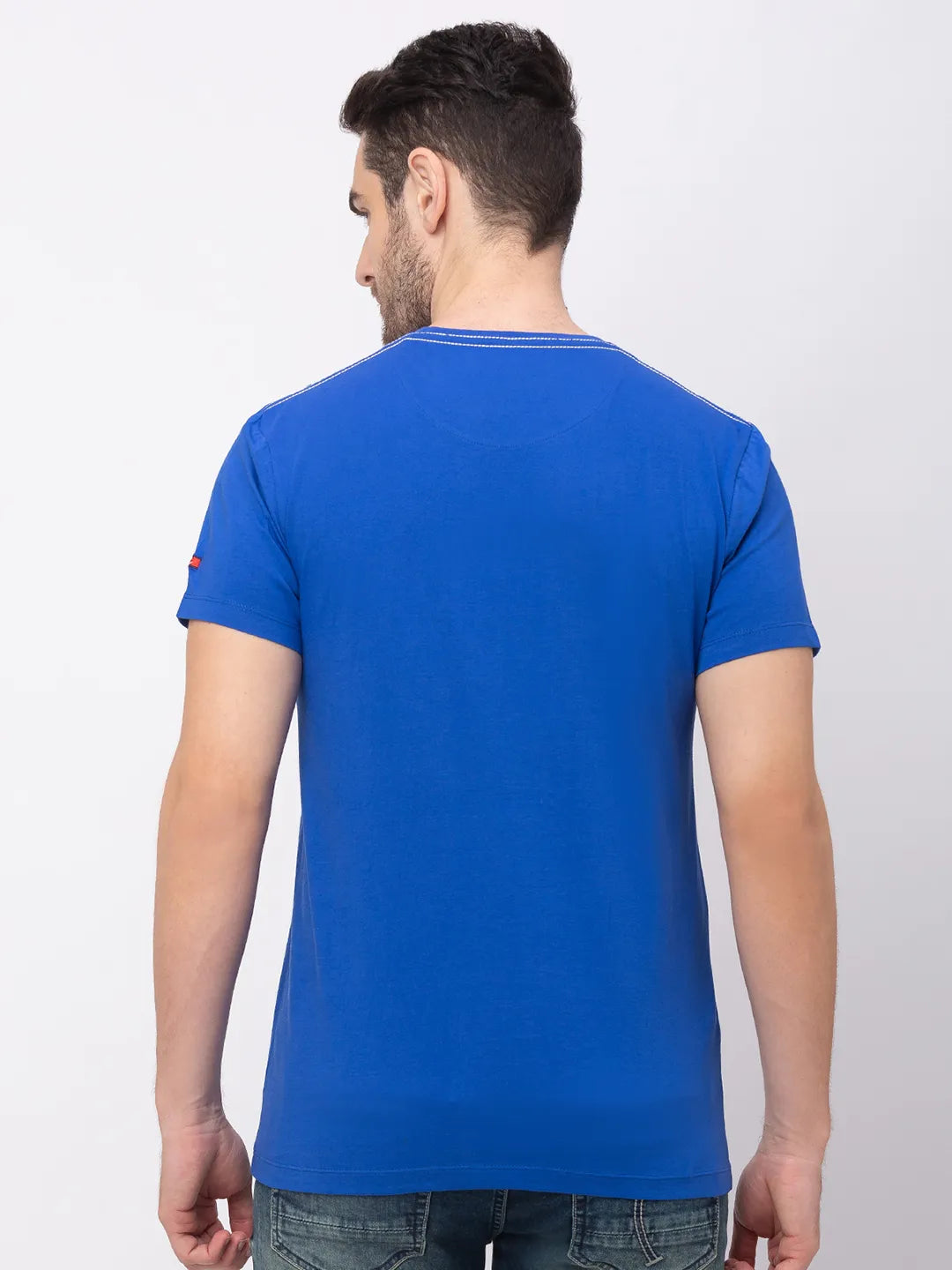 Surf Blue Regular Fit Round Neck Men's T-Shirt by Being Human Clothing