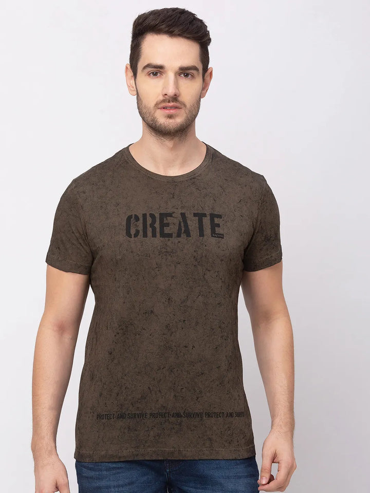 Green Regular Fit Men's Short Sleeves T-Shirt by Being Human Clothing