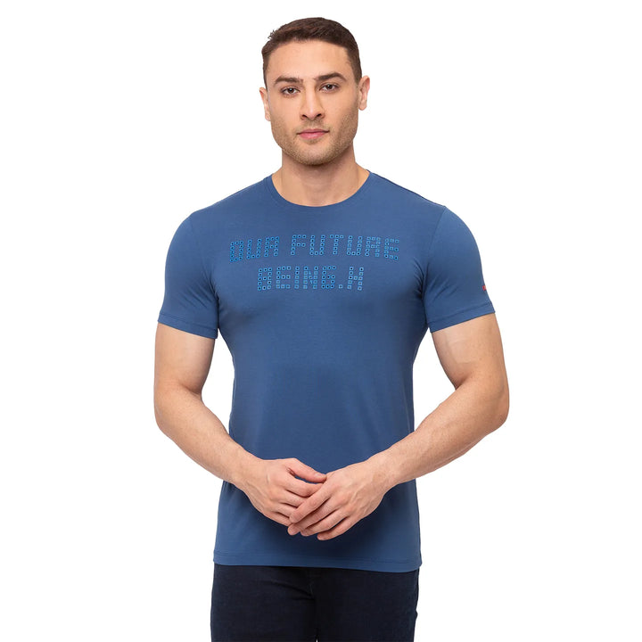 Blue Regular Fit Men's Short Sleeves T-Shirt by Being Human Clothing
