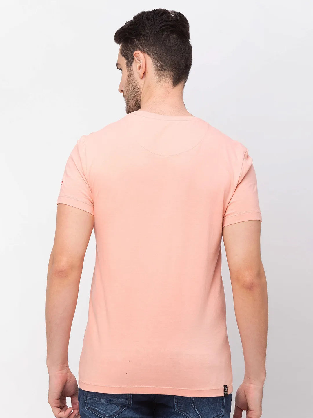 Pink Regular Fit Men's Short Sleeves T-Shirt by Being Human Clothing