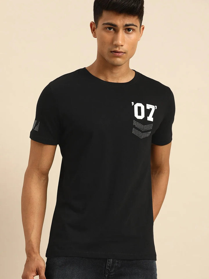 Black Regular Fit Men's Short Sleeves T-Shirt by Being Human Clothing