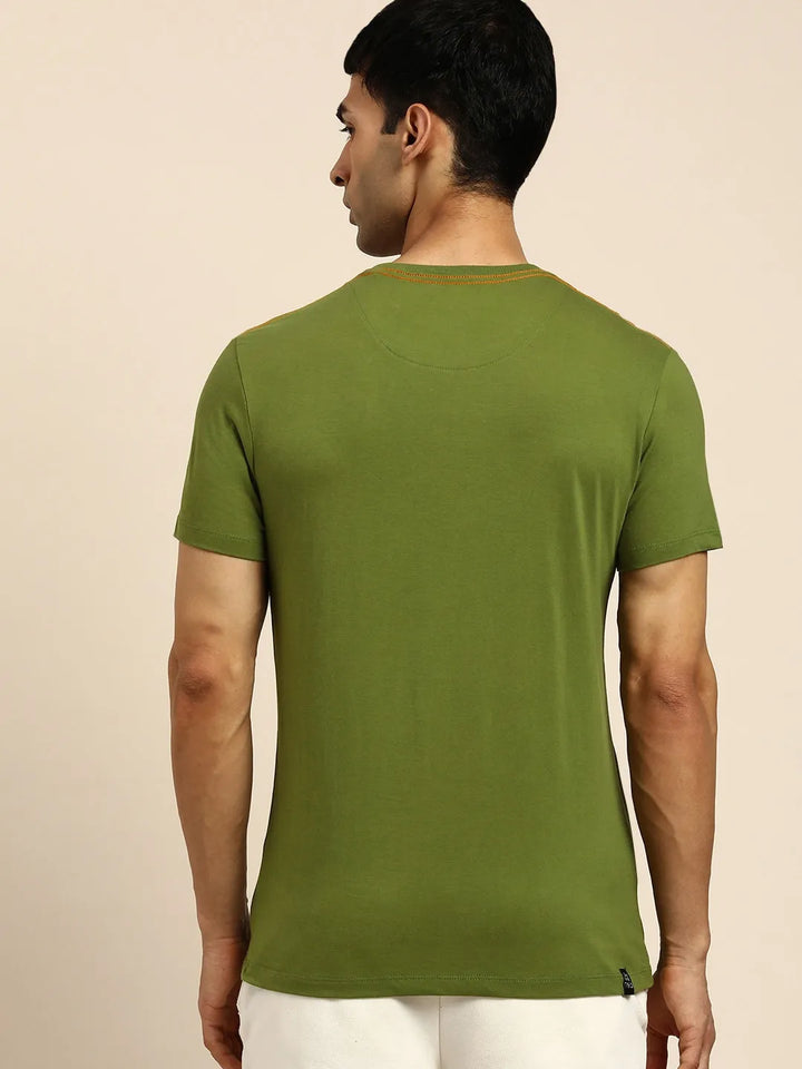 Green Regular Fit Men's Short Sleeves T-Shirt by Being Human Clothing