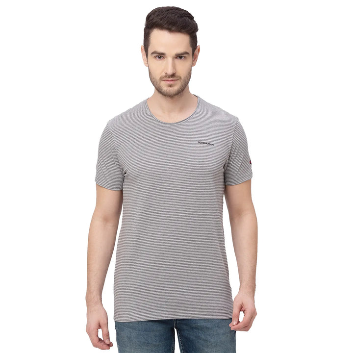 Beige Regular Fit Men's Short Sleeves T-Shirt by Being Human Clothing